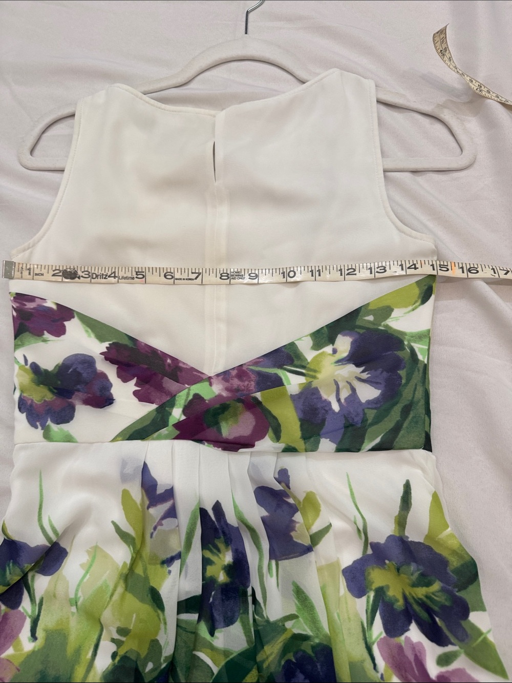 Lauren Ralph Floral Fit & Flare Dress 4P Petite Watercolor Sleeveless - Picture 11 of 13